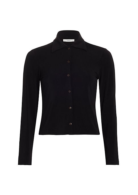 Chic Collared Jersey Blouse