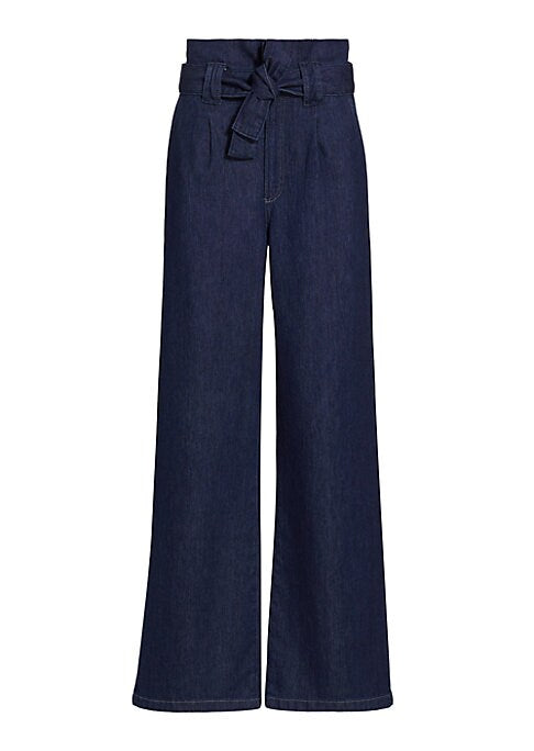 Belted High-Waisted Denim Pants