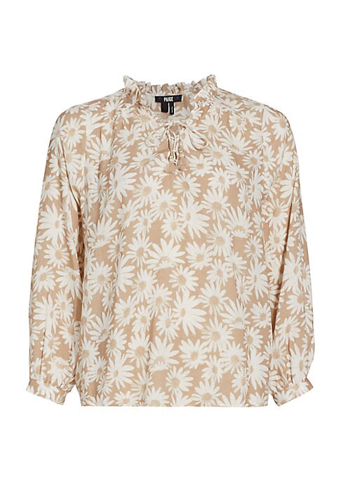 Floral Lace-Up Blouse