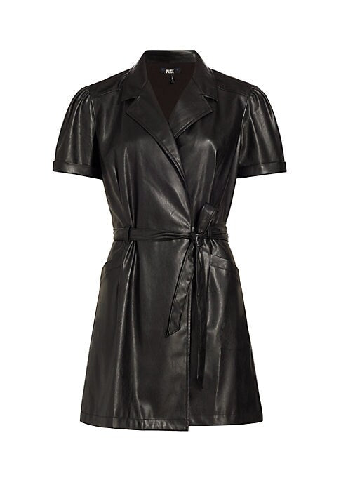 Sleek Wrap Leather Dress
