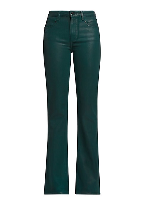 Coated Boot-Cut Pants