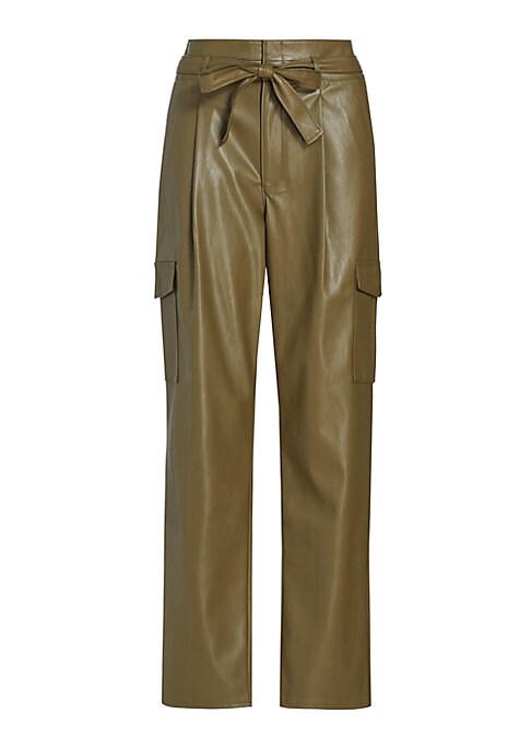 Chic Faux Leather Cargo Pants