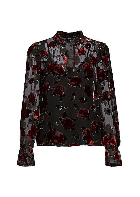 Floral Velvet Bell Blouse