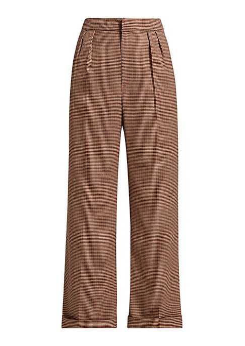 Herringbone Wide-Leg Trousers