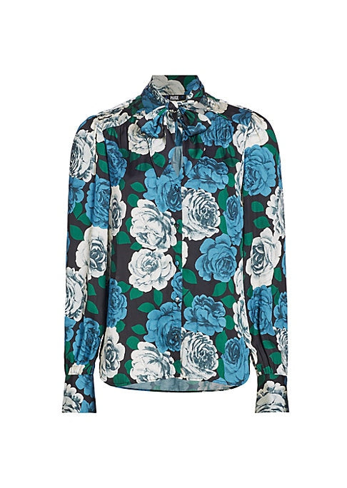 Floral Tie-Neck Blouse