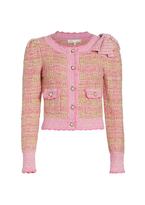 Metallic Plaid Cardigan