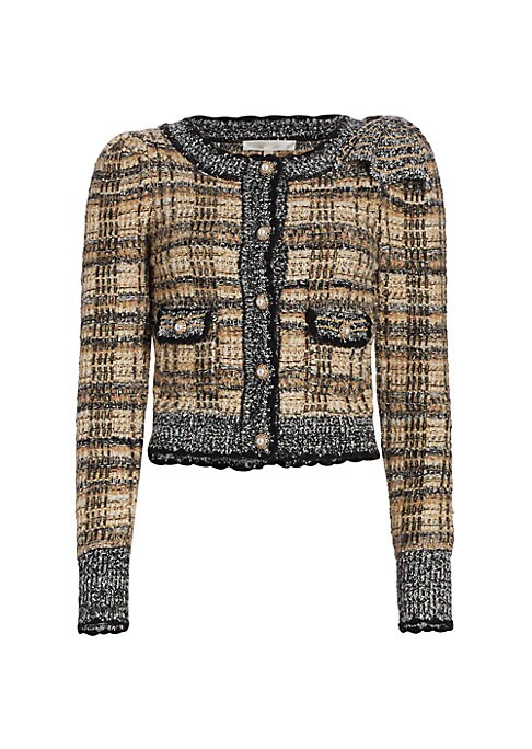 Metallic Plaid Cardigan