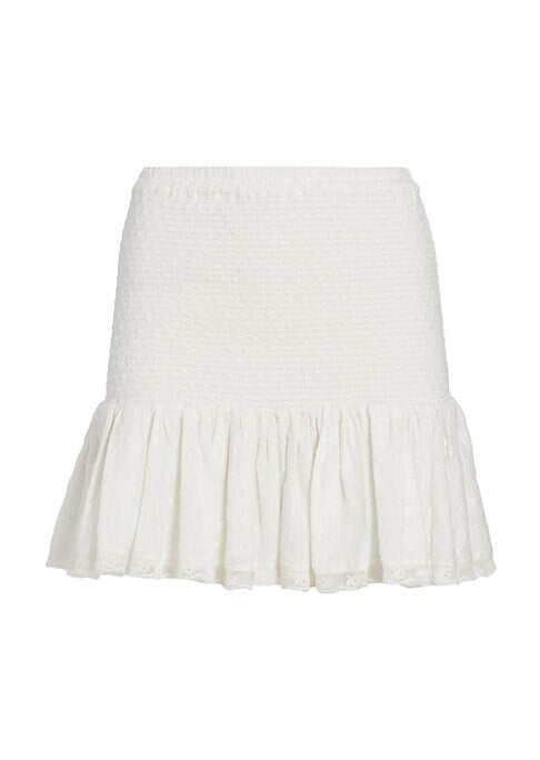 Embroidered Ruffle Mini Skirt