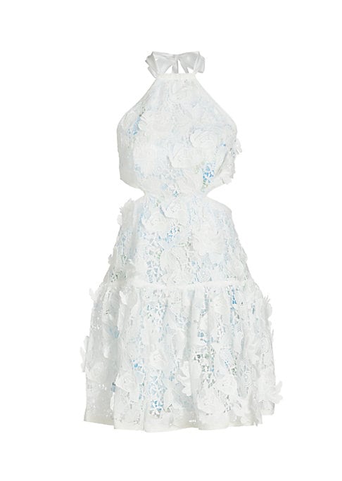 Lace Cut-Out Halter Dress