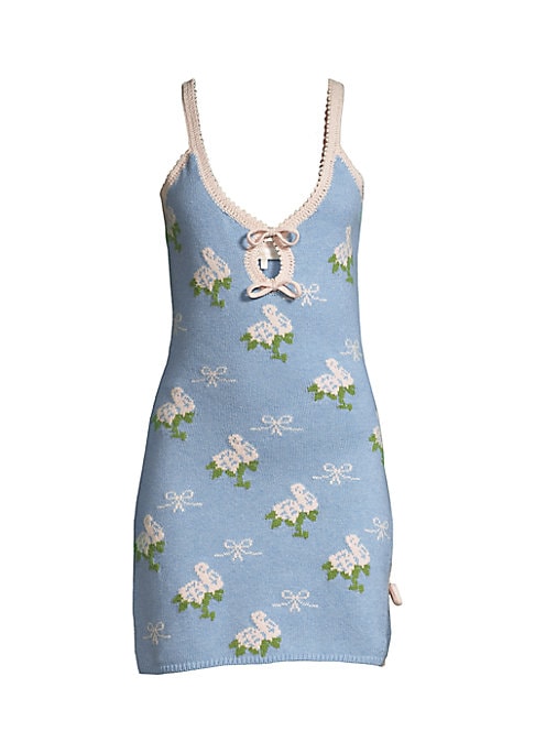 Floral Bow Knit Dress