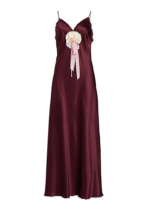 Ruffled Floral Silk Dress