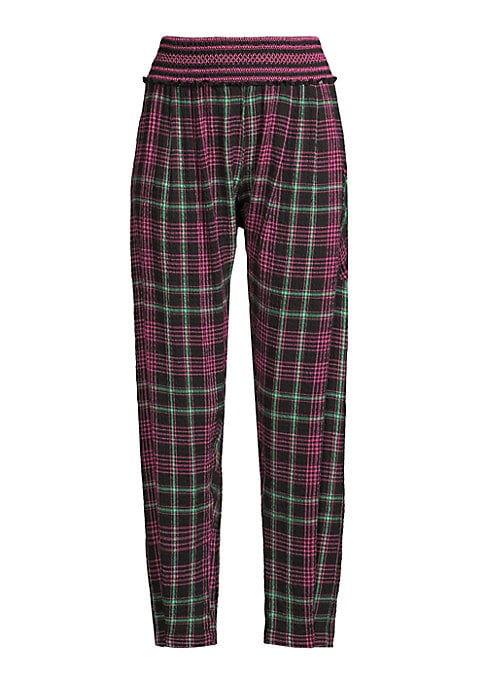 Cozy Tapered Plaid Pants
