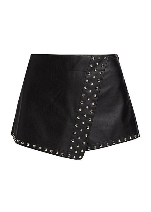 Edgy Wrap Studded Skort