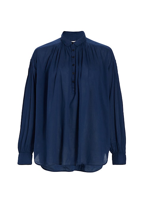 Pleated Cotton Blouse