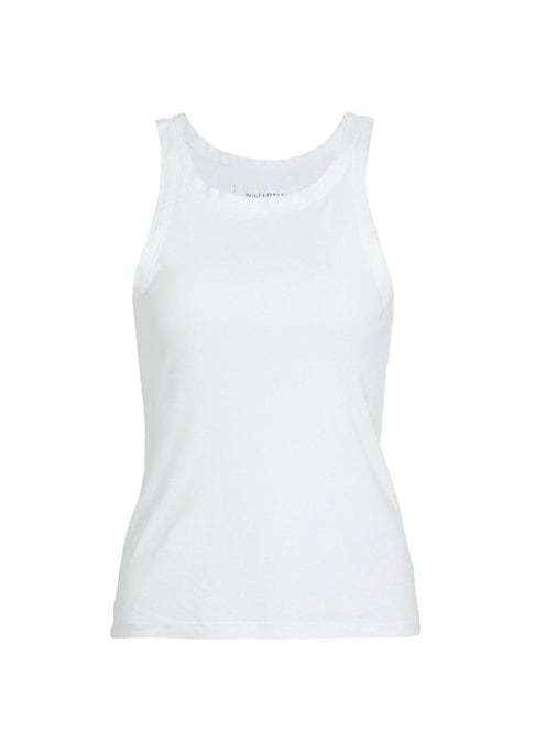 Ribbed Jewel Neck Tank