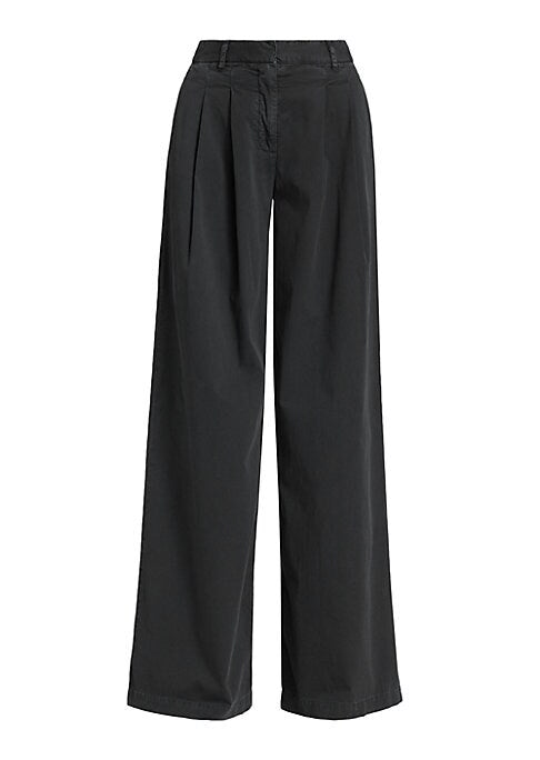 Chic Twill Wide-Leg Trousers