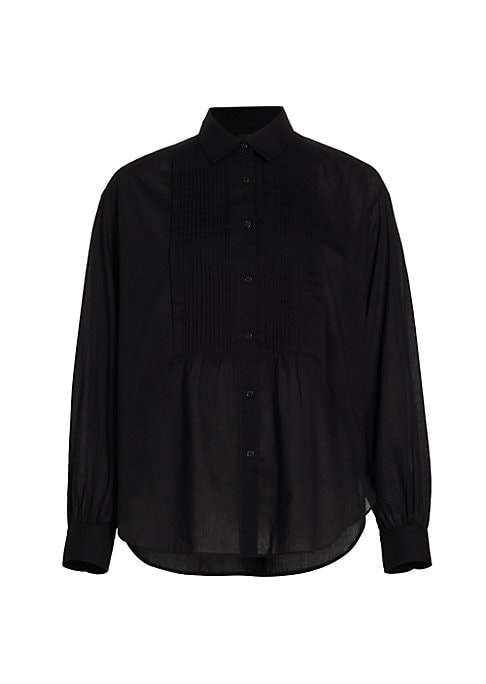 Chic Pleated Tux Shirt