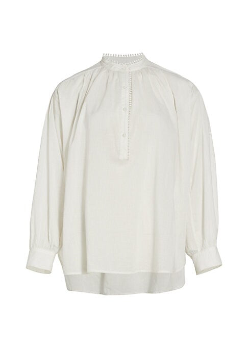 Dot Trim Oversized Top
