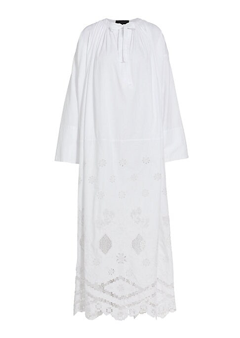 Plunge & Eyelet Maxi Dress
