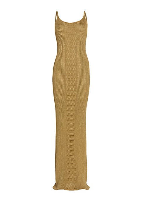 Sparkling Rib-Knit Maxi Dress