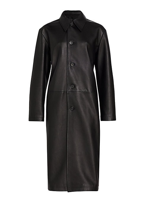 Chic Leather Midi Coat