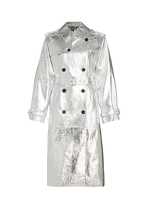 Metallic Luxe Leather Coat