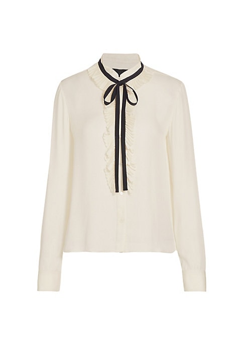Elegant Silk Tie Blouse