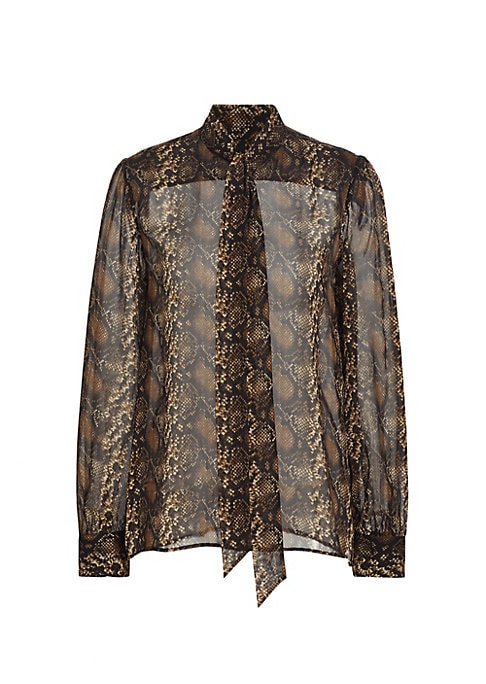 Silk Snakeskin Tie Top