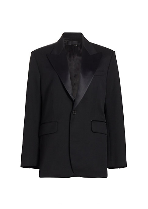 Satin Lapel Wool Blazer