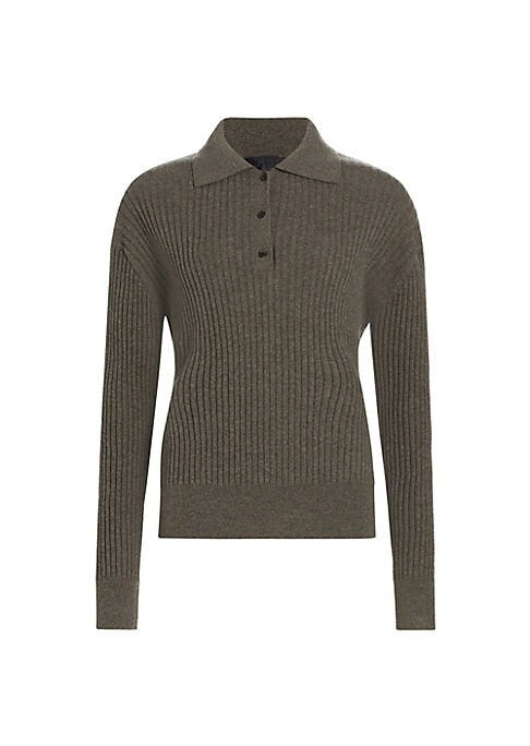 Cozy Ribbed Polo Sweater