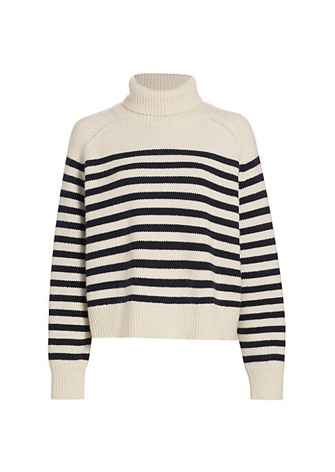 Striped Luxe Turtleneck Sweater
