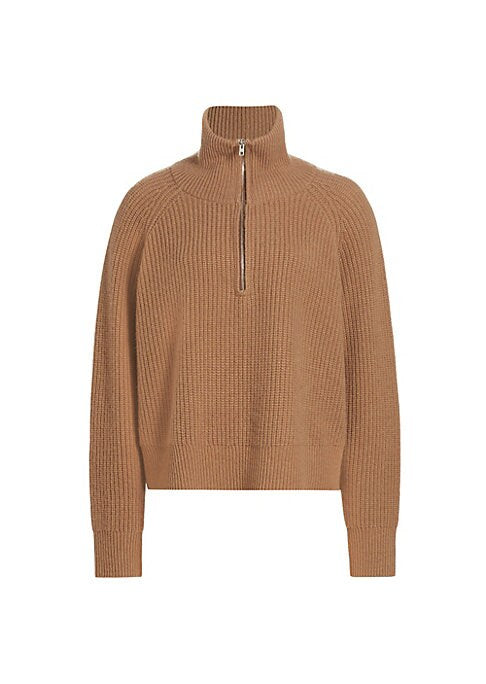 Sporty Cashmere Zip Sweater