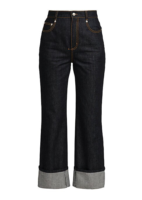 Cuffed High-Waist Denim