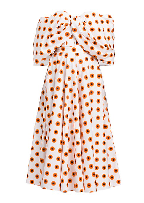 Draped Polka-Dot Elegance