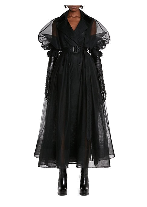 Sheer Elegance Trench Coat