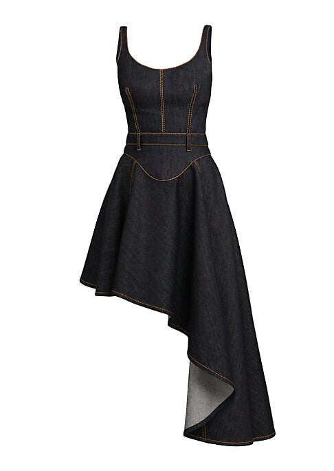 Draped Denim Dress