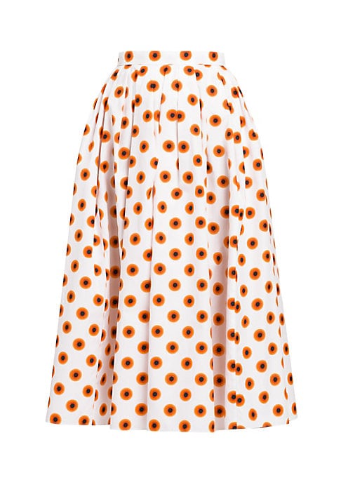 Dotted Pleat Midi-Skirt