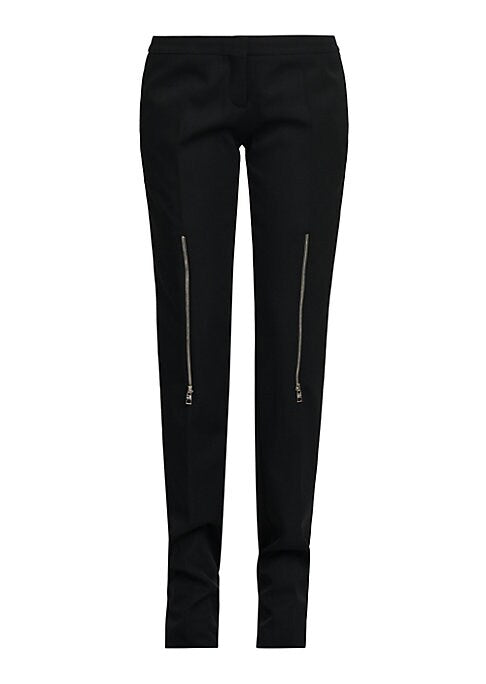 Zip-Front Wool Trousers