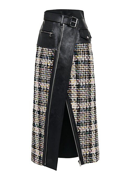 Edgy Tweed Wrap Skirt