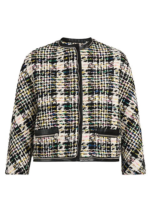 Chic Plaid Leather Jacket