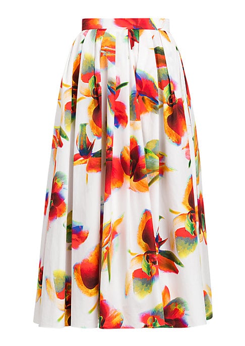 Floral Print Pleated Skirt