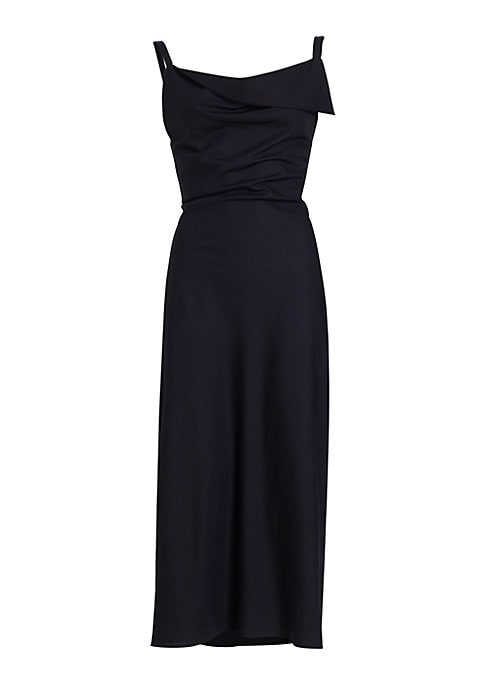 Elegant Draped Wool Gown