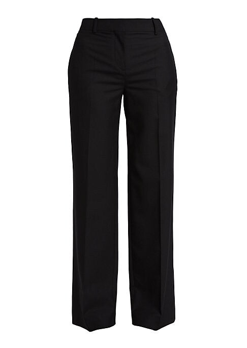 Elegant Wool Straight Pants