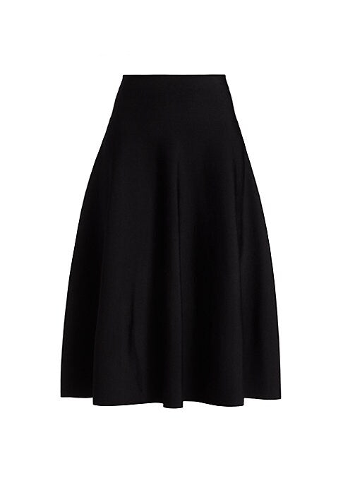 Flared Pleated Midi Skirt