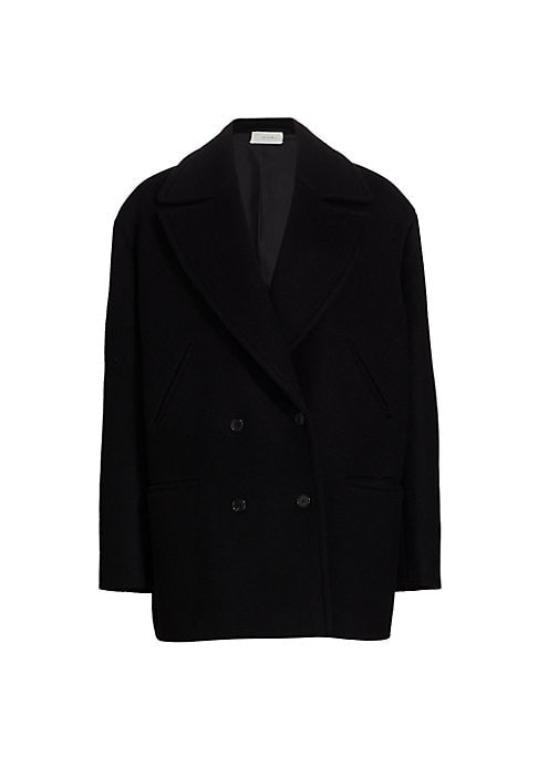 Oversized Silk-Lined Peacoat