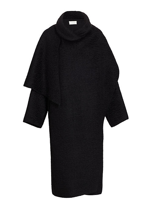 Draped Silk-Lined Coat