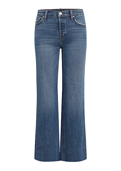 Distressed High-Waist Wide Jeans