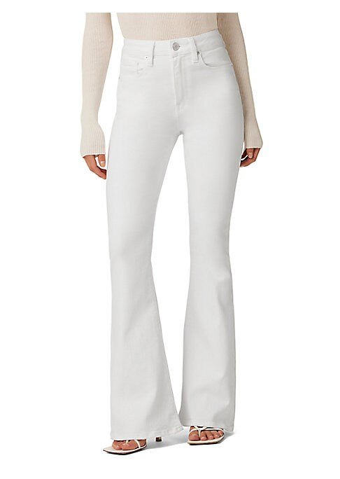 Flared High-Waist Denim Pants