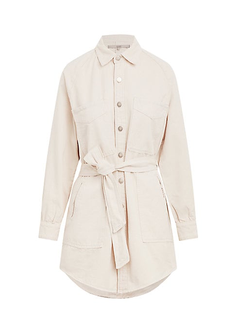 Denim Tie-Waist Shirt Dress