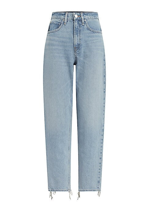 Tapered Raw Hem Jeans